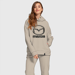 Женский костюм оверсайз MAZDA LOGO, цвет: миндальный — фото 2