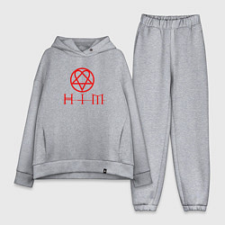 Женский костюм оверсайз HIM LOGO RED