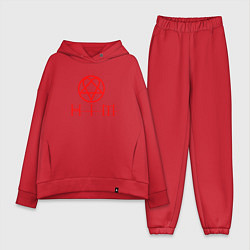 Женский костюм оверсайз HIM LOGO RED