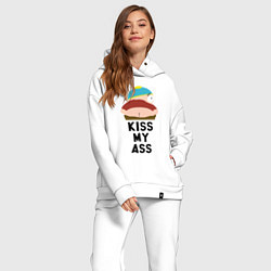 Женский костюм оверсайз KISS MY ASS, цвет: белый — фото 2