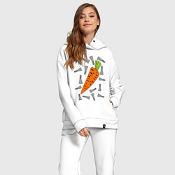 Женский костюм оверсайз Морковка кролика цвета белый — фото 2
