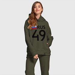 Женский костюм оверсайз RUS 49, цвет: хаки — фото 2
