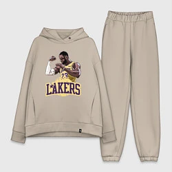 Женский костюм оверсайз LeBron - Lakers, цвет: миндальный