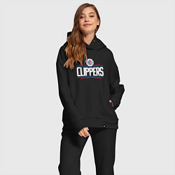 Женский костюм оверсайз Los Angeles Clippers, цвет: черный — фото 2
