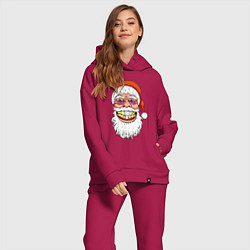 Женский костюм оверсайз Довольный Санта, цвет: маджента — фото 2