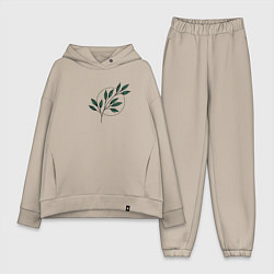 Женский костюм оверсайз Leaves, цвет: миндальный