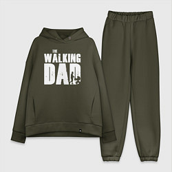 Женский костюм оверсайз Лучший папа, цвет: хаки