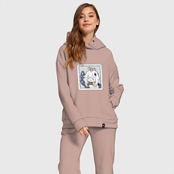 Женский костюм оверсайз Паймон, цвет: пыльно-розовый — фото 2