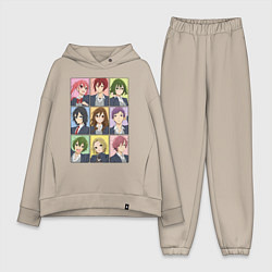 Женский костюм оверсайз Horimiya characters, цвет: миндальный