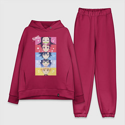 Женский костюм оверсайз Клинок, рассекающий демонов ГЕРОИ, цвет: маджента
