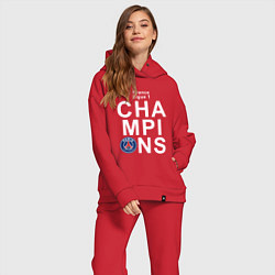 Женский костюм оверсайз PSG CHAMPIONS, цвет: красный — фото 2