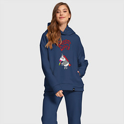 Женский костюм оверсайз Green Day Unicorn, цвет: тёмно-синий — фото 2