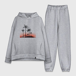 Женский костюм оверсайз Palm tree, цвет: меланж