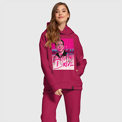 Женский костюм оверсайз Драйв фильм, цвет: маджента — фото 2