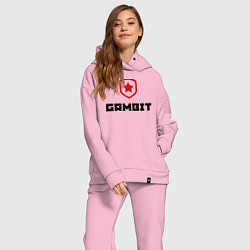 Женский костюм оверсайз Gambit цвета светло-розовый — фото 2