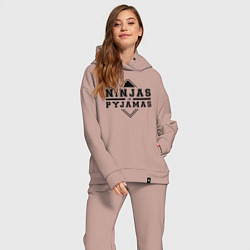 Женский костюм оверсайз Ninjas In Pyjamas, цвет: пыльно-розовый — фото 2