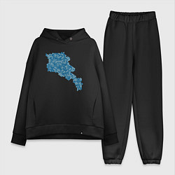 Женский костюм оверсайз Armenia Blue Map, цвет: черный
