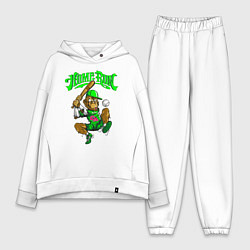 Женский костюм оверсайз Обезьяна с битой, цвет: белый