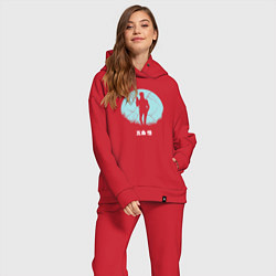 Женский костюм оверсайз Сатору Годжо в лунном свете Магическая битва, цвет: красный — фото 2