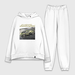 Женский костюм оверсайз Lamborghini Motorsport sketch, цвет: белый