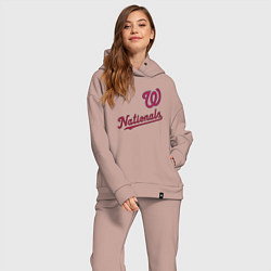 Женский костюм оверсайз Washington Nationals - baseball team!, цвет: пыльно-розовый — фото 2