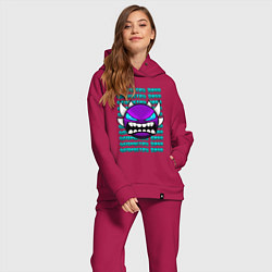 Женский костюм оверсайз GEOMETRY DASH ФИОЛЕТОВЫЙ ДЕМОН ГЕОМЕТРИЯ, цвет: маджента — фото 2