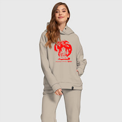 Женский костюм оверсайз Медоеду на все ***, цвет: миндальный — фото 2