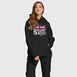 Женский костюм оверсайз The Beatles Great Britain Битлз, цвет: черный — фото 2