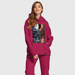 Женский костюм оверсайз Dark Souls x Bloodborne Дарк Соулс, цвет: маджента — фото 2