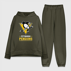 Женский костюм оверсайз Питтсбург Пингвинз , Pittsburgh Penguins, цвет: хаки