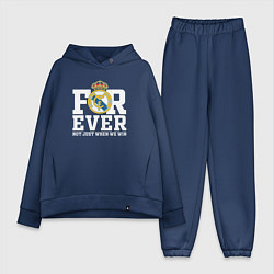 Женский костюм оверсайз Real Madrid, Реал Мадрид FOREVER NOT JUST WHEN WE, цвет: тёмно-синий