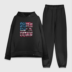 Женский костюм оверсайз System of a Down Флаг США, цвет: черный