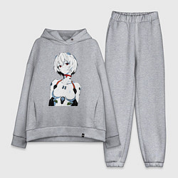 Женский костюм оверсайз Рей Аянами Rei Ayanami Ева Евангелион, цвет: меланж