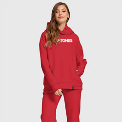 Женский костюм оверсайз Deftones hard rock, цвет: красный — фото 2