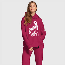 Женский костюм оверсайз Korn КоРн, цвет: маджента — фото 2