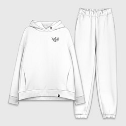 Женский костюм оверсайз Noize mc нойз мс logo, цвет: белый