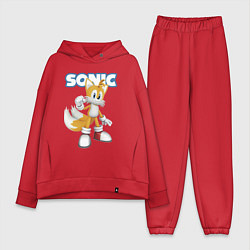Женский костюм оверсайз Майлз Тейлз Прауэр Sonic Видеоигра, цвет: красный