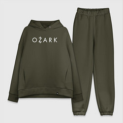 Женский костюм оверсайз Ozark white logo, цвет: хаки