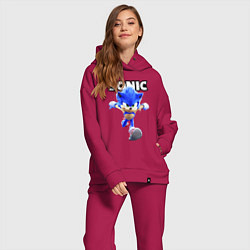 Женский костюм оверсайз Sonic the Hedgehog 2, цвет: маджента — фото 2