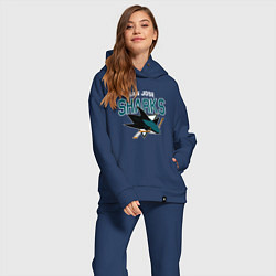 Женский костюм оверсайз SAN JOSE SHARKS NHL, цвет: тёмно-синий — фото 2