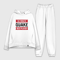 Женский костюм оверсайз Quake: таблички Ultimate и Best Player, цвет: белый