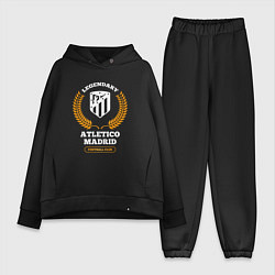 Женский костюм оверсайз Лого Atletico Madrid и надпись Legendary Football, цвет: черный