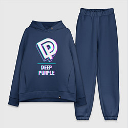 Женский костюм оверсайз Deep Purple Glitch Rock, цвет: тёмно-синий