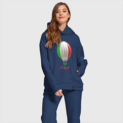 Женский костюм оверсайз 3d aerostat Italy flag, цвет: тёмно-синий — фото 2