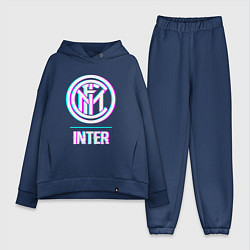 Женский костюм оверсайз Inter FC в стиле glitch