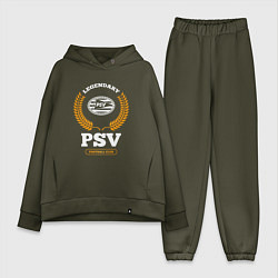 Женский костюм оверсайз Лого PSV и надпись legendary football club, цвет: хаки