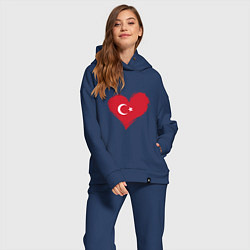 Женский костюм оверсайз Сердце - Турция, цвет: тёмно-синий — фото 2