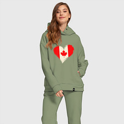 Женский костюм оверсайз Сердце - Канада, цвет: авокадо — фото 2