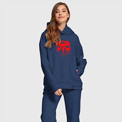 Женский костюм оверсайз Bones logo, цвет: тёмно-синий — фото 2