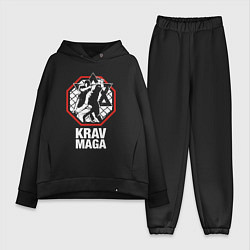 Женский костюм оверсайз Krav-maga octagon - ring, цвет: черный